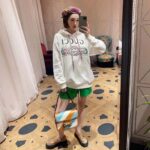 Gucci Women GG Logo Bunny Print Hooded Cotton Sweatshirt Off White Cotton Jersey - Image 12