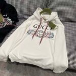 Gucci Men GG Logo Bunny Print Hooded Cotton Sweatshirt Off White Cotton Jersey - Image 3