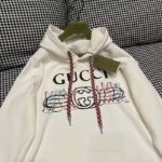 Gucci Men GG Logo Bunny Print Hooded Cotton Sweatshirt Off White Cotton Jersey - Image 6