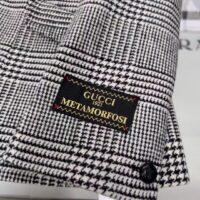 Gucci Women GG Prince Wales Check Jacket Black White Long Sleeves Flap Pockets (3)