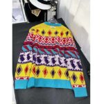 Gucci Men GG Wool Jacquard Zip Jacket Multicolor Geometric Motif Wool Bunny Label – Bild 3