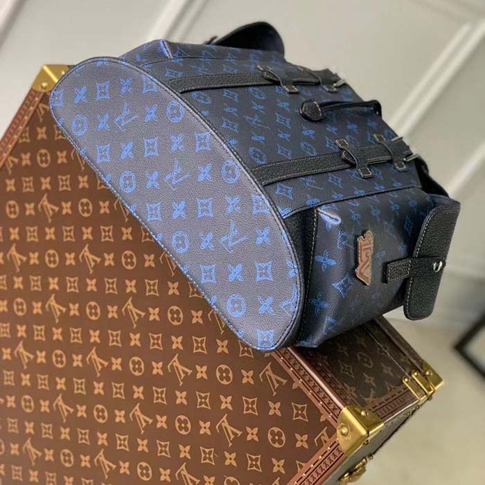 Louis Vuitton Christopher MM Abyss Blue in Coated Canvas with