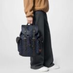 Louis Vuitton LV Unisex Christopher MM Backpack Blue Monogram Coated Canvas - immagine 14