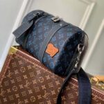 Louis Vuitton LV Unisex City Keepall Blue Monogram Coated Canvas Cowhide - Image 3
