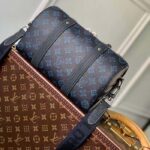 Louis Vuitton LV Unisex City Keepall Blue Monogram Coated Canvas Cowhide - Image 4