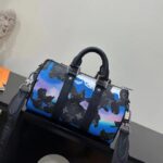 Louis Vuitton LV Unisex Keepall 25 Sunrise Monogram Eclipse Coated Canvas Cowhide Leather – Image 3