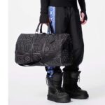 Louis Vuitton LV Unisex Keepall 50B Black Nylon Cowhide Leather Signature Embroidery – Image 12