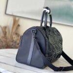 Louis Vuitton LV Unisex Keepall 50B Black Nylon Cowhide Leather Signature Embroidery – Image 4