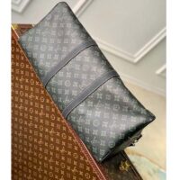 Louis Vuitton LV Unisex Keepall Bandoulière 50 Travel Bag Dark Green Monogram Coated Canvas (4)