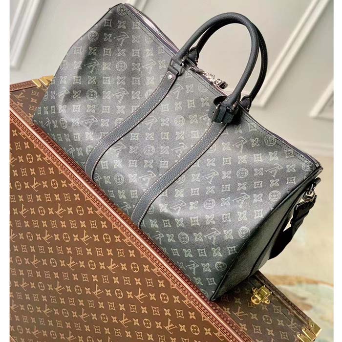 LOUIS VUITTON M46334 Monogram KeepallBandouliere 50 textile Duffle Bag