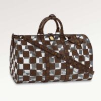 Louis Vuitton LV Unisex Keepall Bandoulière 50 Travel Bag Monogram Chess Coated Canvas PVC (7)