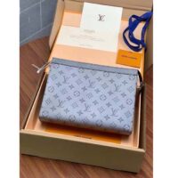 Louis Vuitton LV Unisex Pochette Voyage MM Bag Gunmetal Gray Monogram Coated Canvas (7)