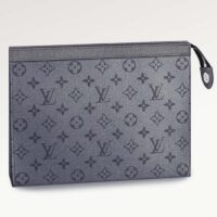 Louis Vuitton LV Unisex Pochette Voyage MM Bag Gunmetal Gray Monogram Coated Canvas (7)