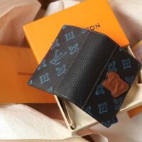 Louis Vuitton LV Unisex Pocket Organizer Blue Monogram Coated Canvas Outside Pocket (3)