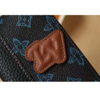 Louis Vuitton LV Unisex Pocket Organizer Blue Monogram Coated Canvas Outside Pocket (3)