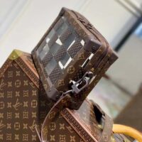 Louis Vuitton LV Unisex Slim Soft Trunk Brown Monogram Chess Coated Canvas PVC (8)