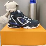 Louis Vuitton LV Unisex Trainer 2.0 Sneaker Boot Black Suede Calf Leather - Image 2