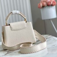 Louis Vuitton LV Women Capucines BB Handbag Cream Beige Pearly Pink Taurillon Leather (1)