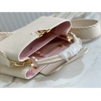Louis Vuitton LV Women Capucines BB Handbag Cream Beige Pearly Pink Taurillon Leather (1)