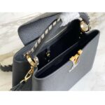 Louis Vuitton LV Women Capucines MM Handbag Black Etain Metallic Gray Taurillon Leather - Image 6