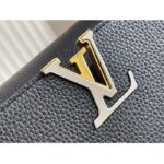 Louis Vuitton LV Women Capucines MM Handbag Black Etain Metallic Gray Taurillon Leather - Image 7