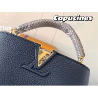 Louis Vuitton LV Women Capucines Mini Handbag Navy Taurillon Leather Python Skin (9)