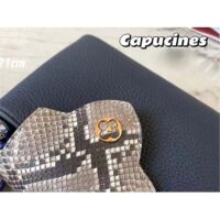 Louis Vuitton LV Women Capucines Mini Handbag Navy Taurillon Leather Python Skin (9)