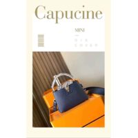 Louis Vuitton LV Women Capucines Mini Handbag Navy Taurillon Leather Python Skin (9)