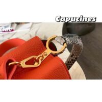 Louis Vuitton LV Women Capucines Mini Handbag Orange Taurillon Leather Python Skin (5)