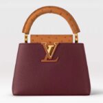 Louis Vuitton LV Women Capucines Mini Handbag Red Taurillon Ostrich Leather