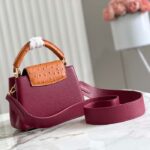 Louis Vuitton LV Women Capucines Mini Handbag Red Taurillon Ostrich Leather - Imagen 3