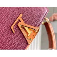 Louis Vuitton LV Women Capucines Mini Handbag Red Taurillon Ostrich Leather (10)