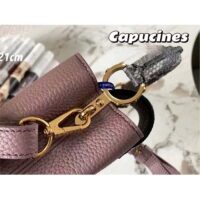 Louis Vuitton LV Women Capucines Mini Handbag Taupe Taurillon Python Leather (11)