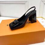 Louis Vuitton LV Women Shake Slingback Pump Black Patent Calf Leather Lambskin 9.5 Cm Heel – Bild 4
