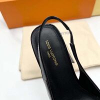 Louis Vuitton LV Women Shake Slingback Pump Black Patent Calf Leather Lambskin 9.5 Cm Heel (8)