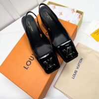 Louis Vuitton LV Women Shake Slingback Pump Black Patent Calf Leather Lambskin 9.5 Cm Heel (8)