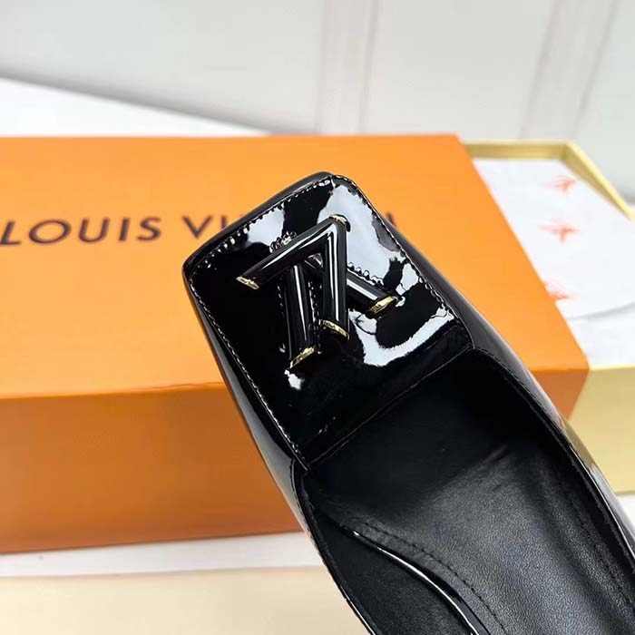 Louis Vuitton LV Women Shake Slingback Pump Black Patent Calf Leather  Lambskin 9.5 Cm Heel - LULUX