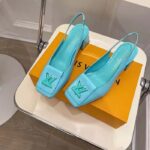 Louis Vuitton LV Women Shake Slingback Pump Blue Patent Calf Leather Lambskin 5.5 Cm Heel - Imagen 4