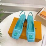 Louis Vuitton LV Women Shake Slingback Pump Blue Patent Calf Leather Lambskin 5.5 Cm Heel - Imagen 3