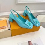 Louis Vuitton LV Women Shake Slingback Pump Blue Patent Calf Leather Lambskin 5.5 Cm Heel - Imagen 2