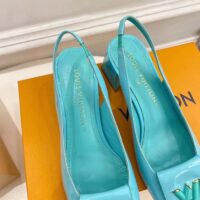 Louis Vuitton LV Women Shake Slingback Pump Blue Patent Calf Leather Lambskin 9.5 Cm Heel (8)