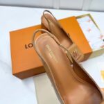 Louis Vuitton LV Women Shake Slingback Pump Brown Patent Calf Leather Lambskin 5.5 Cm Heel - Image 9