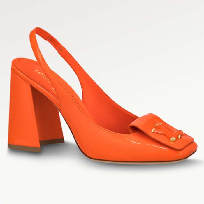 Louis Vuitton LV Women Shake Slingback Pump Orange Patent Calf Leather  Lambskin 9.5 Cm Heel - LULUX