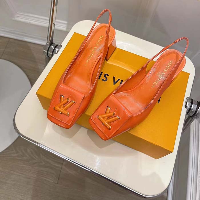 Louis Vuitton LV Women Shake Slingback Pump Orange Patent Calf Leather  Lambskin 9.5 Cm Heel - LULUX