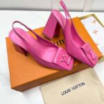 Louis Vuitton LV Women Shake Slingback Pump Pink Patent Calf Leather Lambskin 9.5 Cm Heel – Image 5