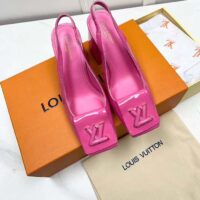 Louis Vuitton LV Women Shake Slingback Pump Pink Patent Calf Leather Lambskin 9.5 Cm Heel (5)