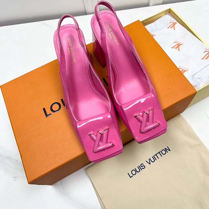 Louis Vuitton LV Women Shake Slingback Pump Pink Patent Calf Leather  Lambskin 9.5 Cm Heel - LULUX