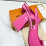 Louis Vuitton LV Women Shake Slingback Pump Pink Patent Calf Leather Lambskin 9.5 Cm Heel – Image 9