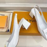 Louis Vuitton LV Women Shake Slingback Pump White Patent Calf Leather Lambskin 5.5 Cm Heel - Image 8