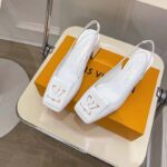 Louis Vuitton LV Women Shake Slingback Pump White Patent Calf Leather Lambskin 5.5 Cm Heel - Image 4